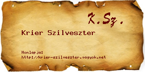 Krier Szilveszter névjegykártya