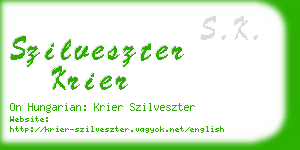 szilveszter krier business card